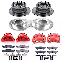 Z23 Daily Driver Carbon-Fiber Ceramic Pads Drilled & Slotted Rotor & Caliper Kit for 1999-2002 Ford E-350 Econoline Club Wagon