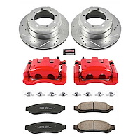 Z23 Daily Driver Carbon-Fiber Ceramic Pads Drilled & Slotted Rotor & Caliper Kit for 2005-2010 Ford F-350 Super Duty