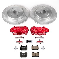 Z23 Daily Driver Carbon-Fiber Ceramic Pads Drilled & Slotted Rotor & Caliper Kit for 2003-2004 INFINITI G35