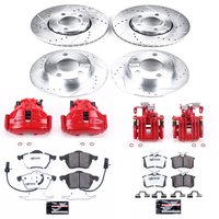 Z26 Street Performance Ceramic Brake Pad, Drilled Slotted Rotor, and Caliper Kit for 1998-2001 Audi A6 Quattro
