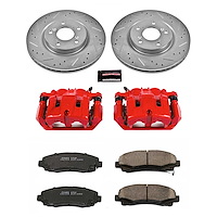 Z23 Daily Driver Carbon-Fiber Ceramic Pads Drilled & Slotted Rotor & Caliper Kit for 2009-2014 Acura TL