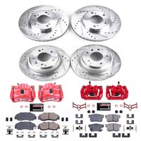 Z23 Daily Driver Carbon-Fiber Ceramic Pads Drilled & Slotted Rotor & Caliper Kit for 1996-1998 Acura RL