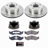 Direct OE Stock Replacement Low-Dust Ceramic Brake Pad, Rotor and Caliper Kit for 1990-1999 Jeep Cherokee/Comanche/Grand