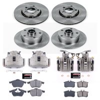 Direct OE Stock Replacement Low-Dust Ceramic Brake Pad, Rotor and Caliper Kit for 1998 Audi A4