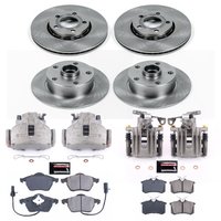 Direct OE Stock Replacement Low-Dust Ceramic Brake Pad, Rotor and Caliper Kit for 1999-2001 Audi A4