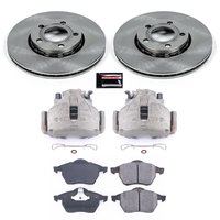 Direct OE Stock Replacement Low-Dust Ceramic Brake Pad, Rotor and Caliper Kit for 1996-1998 Audi A4/A4 Quattro