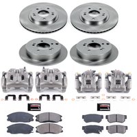 Direct OE Stock Replacement Low-Dust Ceramic Brake Pad, Rotor and Caliper Kit for 2001-2006 Hyundai Santa Fe