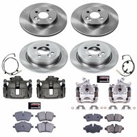 Direct OE Stock Replacement Low-Dust Ceramic Brake Pad, Rotor and Caliper Kit for 2007-2010 Mini Cooper