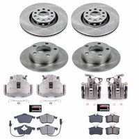 Direct OE Stock Replacement Low-Dust Ceramic Brake Pad, Rotor and Caliper Kit for 1998-1999 Audi A6