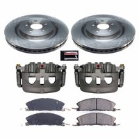 Direct OE Stock Replacement Low-Dust Ceramic Brake Pad, Rotor and Caliper Kit for 2013-2019 Ford Police Interceptor Sedan