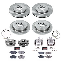 OE Stock Replacement Low-Dust Ceramic Brake Pad, Rotor and Caliper Kit for 2011-2015 Mini Cooper