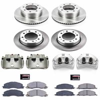 Direct OE Stock Replacement Low-Dust Ceramic Brake Pad, Rotor and Caliper Kit for 2013-2018 Ram 3500