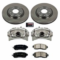 Direct OE Stock Replacement Low-Dust Ceramic Brake Pad, Rotor and Caliper Kit for 2014-2017 Nissan LEAF