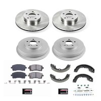 OE Stock Replacement Low-Dust Ceramic Brake Pad, Rotors, Drum + Shoe Kit for 1998-2002 Subaru Forester