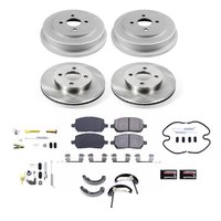 OE Stock Replacement Low-Dust Ceramic Brake Pad, Rotors, Drum + Shoe Kit for 2005-2007 Saturn Ion