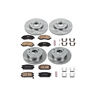 1-Click Daily Driver Brake Kits Front & Rear OE Replacement Rotors Z16 Ceramic Scorched Brake Pads