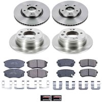 1-Click Daily Driver Brake Kits Front & Rear OE Replacement Rotors Z16 Ceramic Scorched Brake Pads