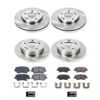 1-Click Daily Driver Brake Kits Front & Rear OE Replacement Rotors Z16 Ceramic Scorched Brake Pads