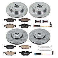 1-Click Daily Driver Brake Kits Front & Rear OE Replacement Rotors Z16 Ceramic Scorched Brake Pads