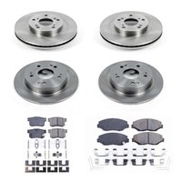 1-Click Daily Driver Brake Kits Front & Rear OE Replacement Rotors Z16 Ceramic Scorched Brake Pads