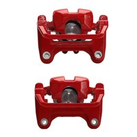Rear Performance Disc Brake Caliper Pair w/Brackets Fits Select Chevy Colorado, Silverado 1500 & GMC Canyon [Red Powder Coat]