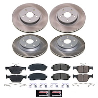 SC8520 Semi-Coated Rotor & Low-Dust Ceramic Brake Pad Kit