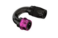 PRO/SPEC B-Type Quick Release Hose End [-6 AN (PS06), 180 Degree, Reusable Swivel, Black/Purple]