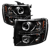 Halo LED Projector Headlights 2007-2014 Chevy Silverado 2500HD/3500HD