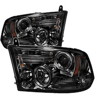 Halo LED Projector Headlights 2009-2016 Dodge Ram