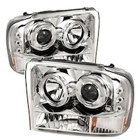 Halo LED Projector Headlights 1999-2004 Ford F250 Super Duty
