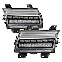 Front LED Bumper Lights [Halogen Model Replacement] for Jeep Wrangler JL, Gladiator JT [Black]