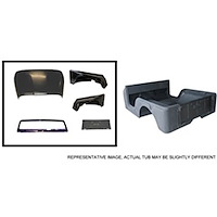 This reproduction steel body kit from Omix-ADA restores 72-75 Jeep CJ5. Includes the body tub fender