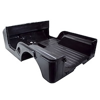 This reproduction steel body tub from Omix-ADA restores rusty or damaged 55-69 Jeep CJ5 bodies. Side