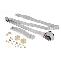 This gray 3-point seat belt from Rugged Ridge fits 76-83 Jeep CJ5 and 87-95 Wrangler YJ . Front or Rear.