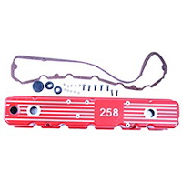 Valve Cover 4.2L Die Cast Aluminum Red Finish With 4.2L Script 81-83 CJ5 81-86 CJ7 81-86 CJ8 87 Wran
