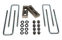 Axle Lift Blocks Kit- 1 in. H x 2.25 in. W x 6.5 in. L- Non-Tapered- Incl. U-Bolts-