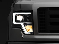 T542845 Projector Headlights w/ LED Accent for 2009-2014 Ford F-150, Black Housing [Clear Lens]
