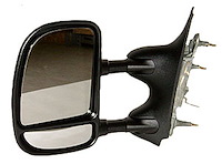 LH DOOR MIRROR MAN NON-HTD TEXT BLK FLDG TELESCOPING TOW TYPE ECONOLINE 03- 11
