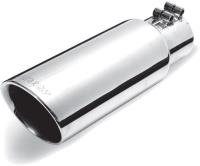 Stainless Steel Slash Cut Dual Walled Exhaust Tip Inlet: 3"