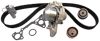 Timing Belt Component Kit with Water Pump for 2000-2004 Chrysler, Dodge and Mitsubishi Models [2 Tensioners and Idler]
