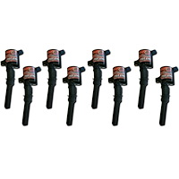 25-2001 Hot Street Coil Pack Set, Black, Ford 4.6/5.4L 2V, Set Of 8, 42KV