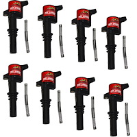 25-3001 Hot Street Coil Pack Set, Black, Ford 4.6/5.4L 3V, Set Of 8, 42KV