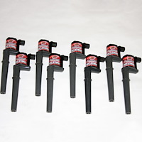 25-4001 Hot Street Coil Pack Set, Ford 4.6/5.4/5.8L 4V, Black, Set Of 8, 42000 Volts