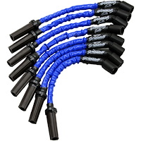 28-1545HTBL Coil-Near-Plug Ignition Wire Connector Kit, GM LS/LT, w/Blue High Temp Silicone Jacketing, 0 Ohm Resistance,