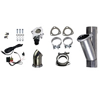 303525 Electronic Exhaust Cutout Kit, 2.5 in. (63 mm), Aluminized Mild Steel, w/Slip Fit And Band Clamps