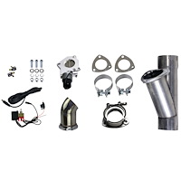 303530 Electronic Exhaust Cutout Kit, 3.0 in. (76 mm), Aluminized Mild Steel, w/Slip Fit And Band Clamps