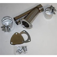 305525 Manual Exhaust Cutout Kit, 2.5 in. (63 mm), Stainless Steel, Slip Fit, w/Band Clamp