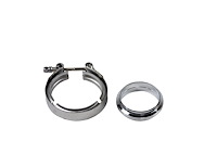 308540A Mating Male To Female Interlocking Flanges, 4.0 in. [102mm], Aluminum, Includes O-Ring Seal And V-Band Clamp