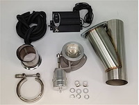 309625K Electronic Exhaust Cutout Kit, 2.5 in., Vacuum Controlled, Dual System, Stainless Steel, Slip Fit w/ Band Clamp, Weld In
