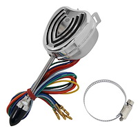 698112PS Turn Signal Switch, w/Billet Cover [Hip Hugger], Polished, Black Detailed Lines, System
